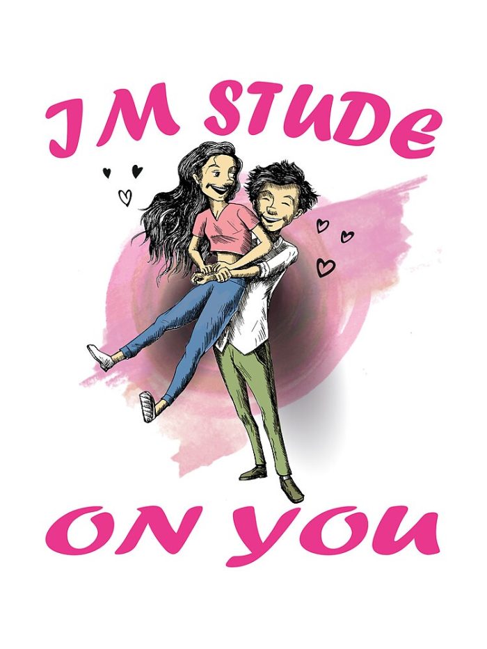 St ValentineS Day Im Stude On You Love Heart Cute Funny Valentines Day School Drawstring Bag DSB822 1