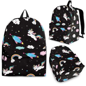 Star Space Unicorn Pattern Print Back To School Backpack BP554