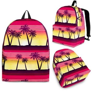 Sunset Palm Tree Pattern Print Back To School Backpack BP090