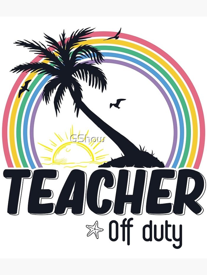 Teacher Off Duty Last Day Of School Teacher Summer Palm Tree Backpack PBP1396 1