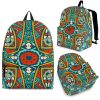 Teal Bohemian Mandala Pattern Print Back To School Backpack BP085