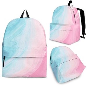 Teal Pink Liquid Marble Print Back To School Backpack BP118