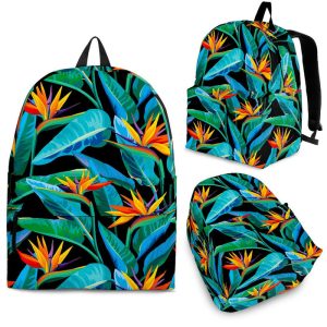 Teal Tropical Pattern Print Back To School Backpack BP069