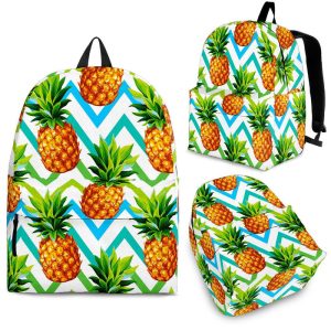 Teal Zig Zag Pineapple Pattern Print Back To School Backpack BP067