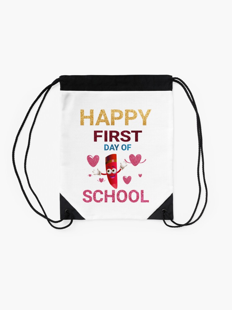 Tie-Dye-Pencil-Happy-First-Day-Of-School-Teacher-Students-Drawstring-Bag-DSB675-2 Tie Dye Pencil Happy First Day Of School Teacher Students Drawstring Bag DSB675 2