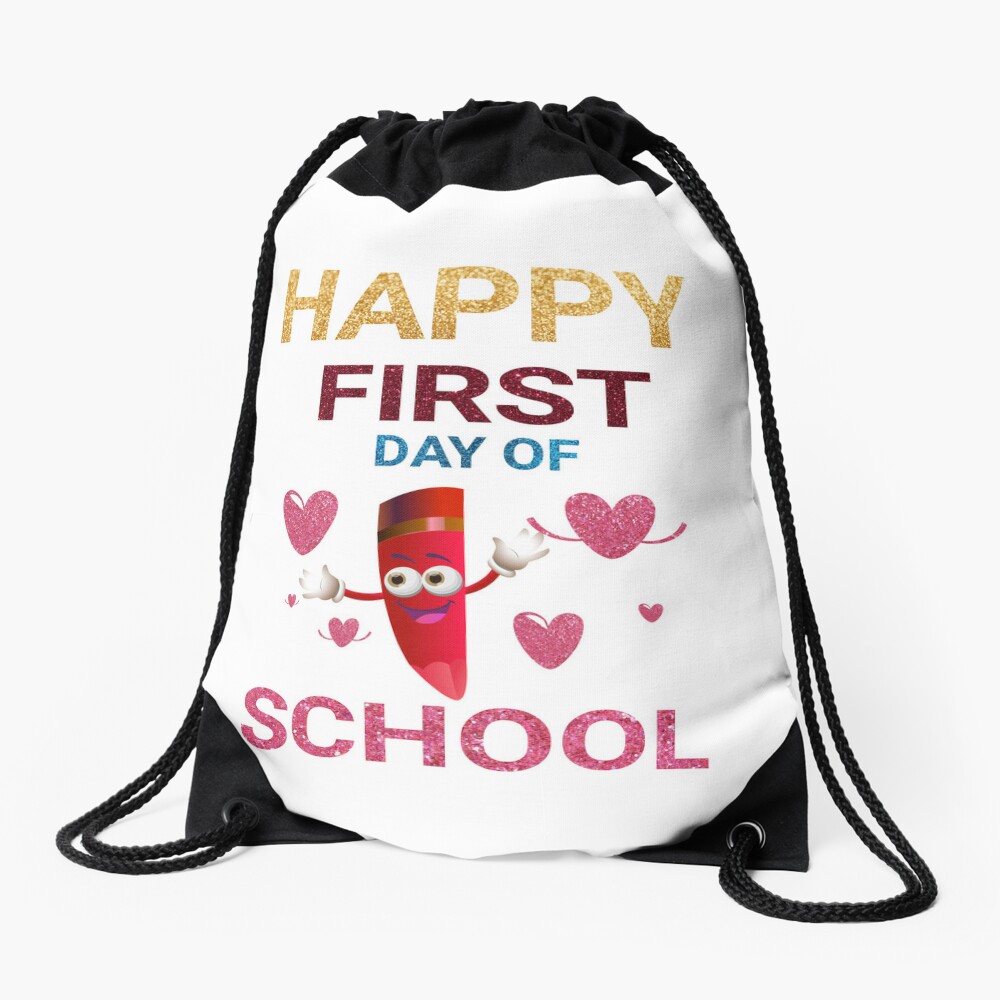 Tie Dye Pencil Happy First Day Of School Teacher Students Drawstring Bag DSB675