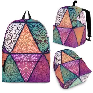 Triangle Bohemian Mandala Pattern Print Back To School Backpack BP412