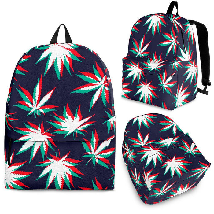 Trippy Hemp Leaves Reggae Pattern Print Back To School Backpack BP116
