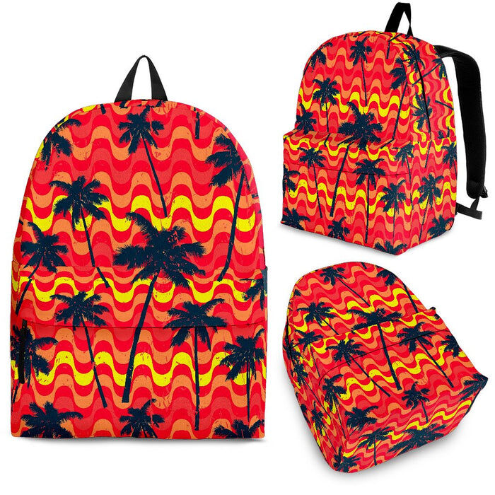 Trippy Palm Tree Pattern Print Back To School Backpack BP065