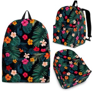 Tropical Flowers Hawaii Pattern Print Back To School Backpack BP059