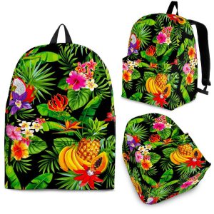 Tropical Hawaiian Fruits Pattern Print Back To School Backpack BP053