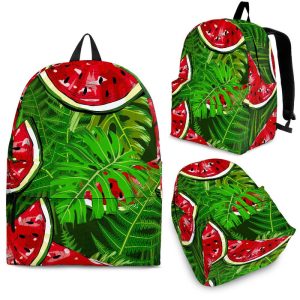 Tropical Leaf Watermelon Pattern Print Back To School Backpack BP048
