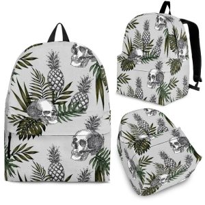 Tropical Pineapple Skull Pattern Print Back To School Backpack BP045