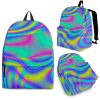 Turquoise Holographic Trippy Print Back To School Backpack BP037