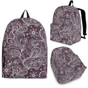 Umber Floral Bohemian Pattern Print Back To School Backpack BP030