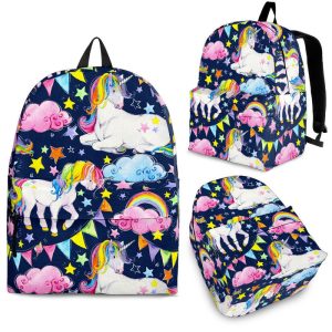 Unicorn Night Festival Pattern Print Back To School Backpack BP028