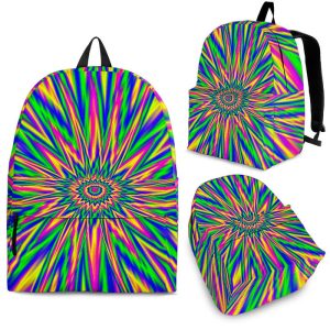 Vibrant Psychedelic Optical Illusion Back To School Backpack BP025