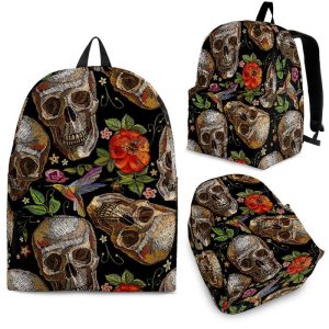 Vintage Skull Pattern Print Back To School Backpack BP013