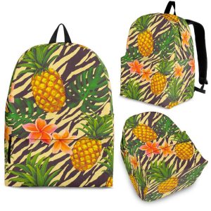 Vintage Zebra Pineapple Pattern Print Back To School Backpack BP010