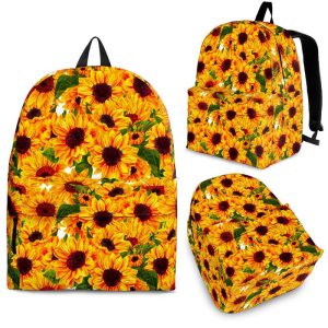Watercolor Sunflower Pattern Print Back To School Backpack BP008