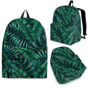 Watercolor Tropical Leaf Pattern Print Back To School Backpack BP005