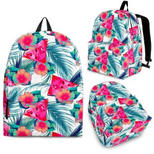 Watermelon Teal Hawaiian Pattern Print Back To School Backpack BP002