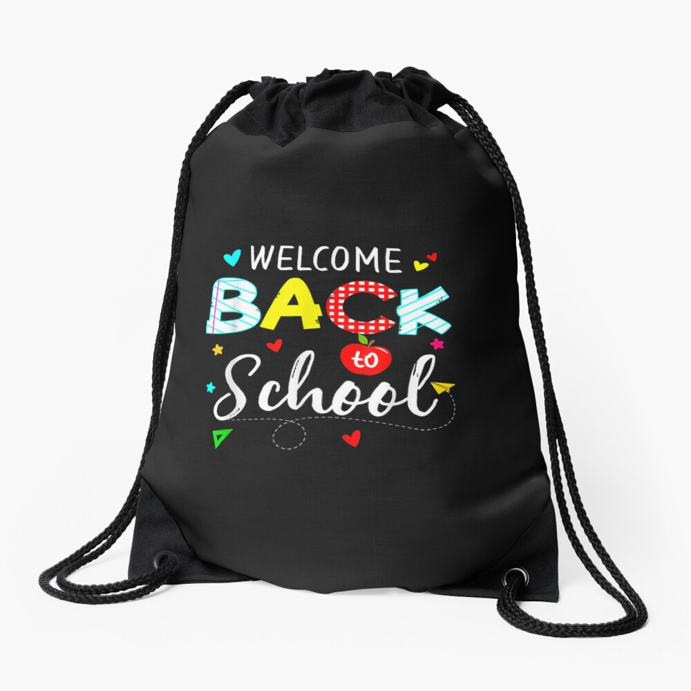 Welcome Back To School First Day Of School Colorful Drawstring Bag DSB760