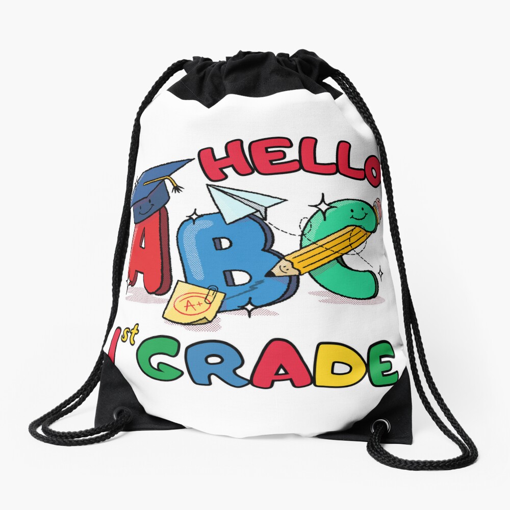 Welcome Back To School Hello 1St Grade Drawstring Bag DSB554