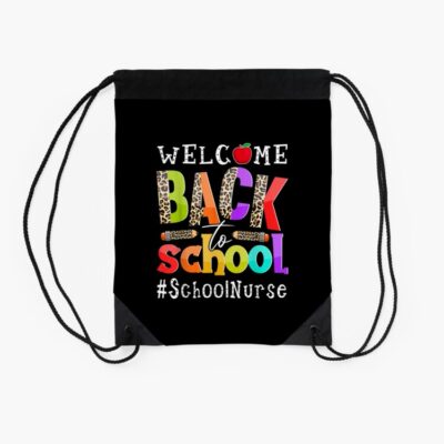 Welcome Back To School Nurse First Day Of School Leopard Drawstring Bag DSB1411 2