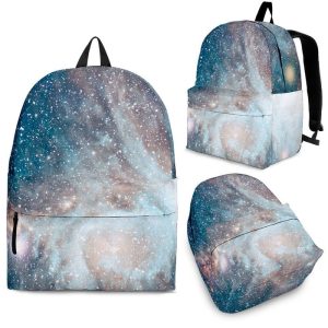 White Cloud Galaxy Space Print Back To School Backpack BP196