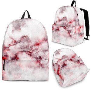 White Ruby Marble Print Back To School Backpack BP181