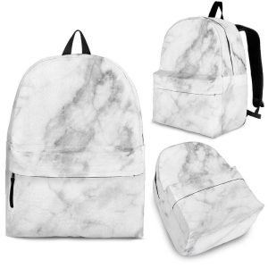 White Smoke Marble Print Back To School Backpack BP180