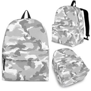 White Snow Camouflage Print Back To School Backpack BP353