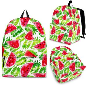White Summer Watermelon Pattern Print Back To School Backpack BP178