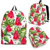 White Tropical Watermelon Pattern Print Back To School Backpack BP175