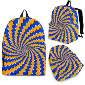 Yellow Spiral Moving Optical Illusion Back To School Backpack BP165