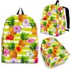 Yellow Striped Pineapple Pattern Print Back To School Backpack BP163