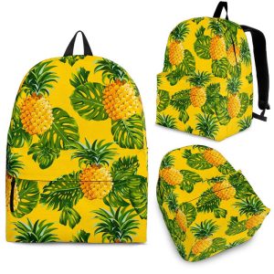 Yellow Tropical Pineapple Pattern Print Back To School Backpack BP161