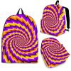 Yellow Twisted Moving Optical Illusion Back To School Backpack BP160