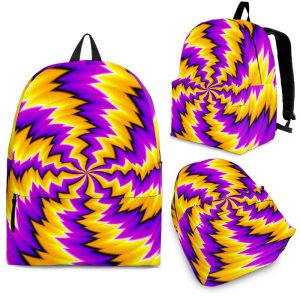 Yellow Vortex Moving Optical Illusion Back To School Backpack BP159
