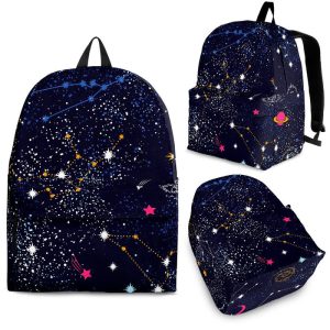 Zodiac Star Signs Galaxy Space Print Back To School Backpack BP154
