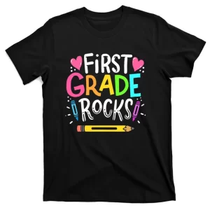 1st Grade Rock Teacher Funny Back To School T-Shirt