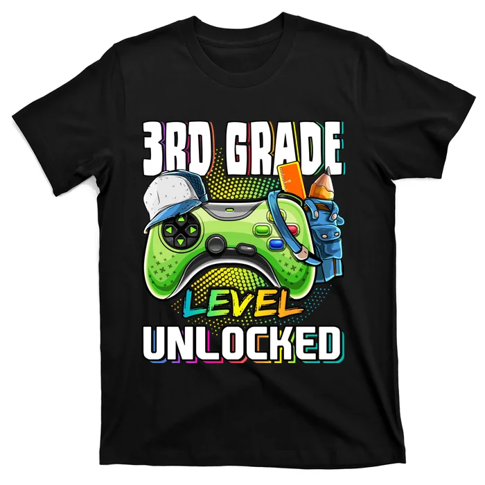 3rd Grade Level Unlocked Video Game Back To School T-Shirt