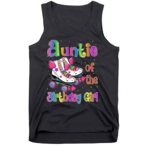 Auntie Birthday Girl Rolling Skate Birthday family Party Tank Top