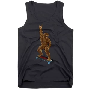 Bigfoot Long Boarding Rock On Sasquatch Big Foot Skate Tank Top