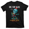 Cartoon Punk Skull Playing Skateboard T-Shirt