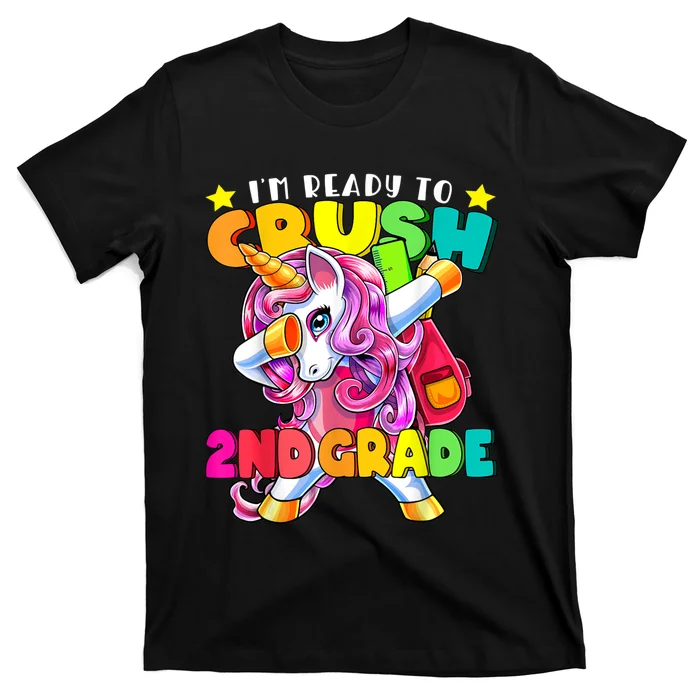 Crush 2nd Grade Dabbing Unicorn Back To School Girls Gift T-Shirt