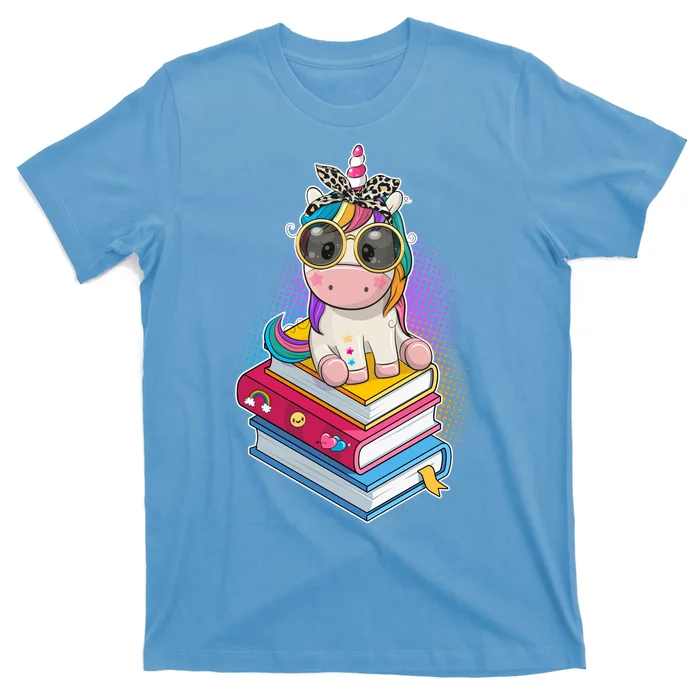 Cute Book Lover Unicorn Back to School T-Shirt