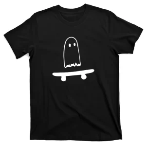 Cute Ghost Skateboard Funny T-Shirt
