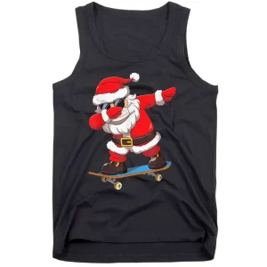 Dabbing Santa Claus Kids Boys Skate Skateboard Christmas TShirt Tank Top